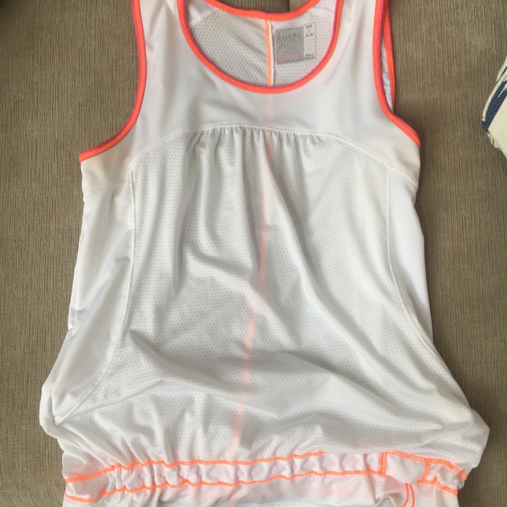 Tennis shirt small lucky in love summer lovin